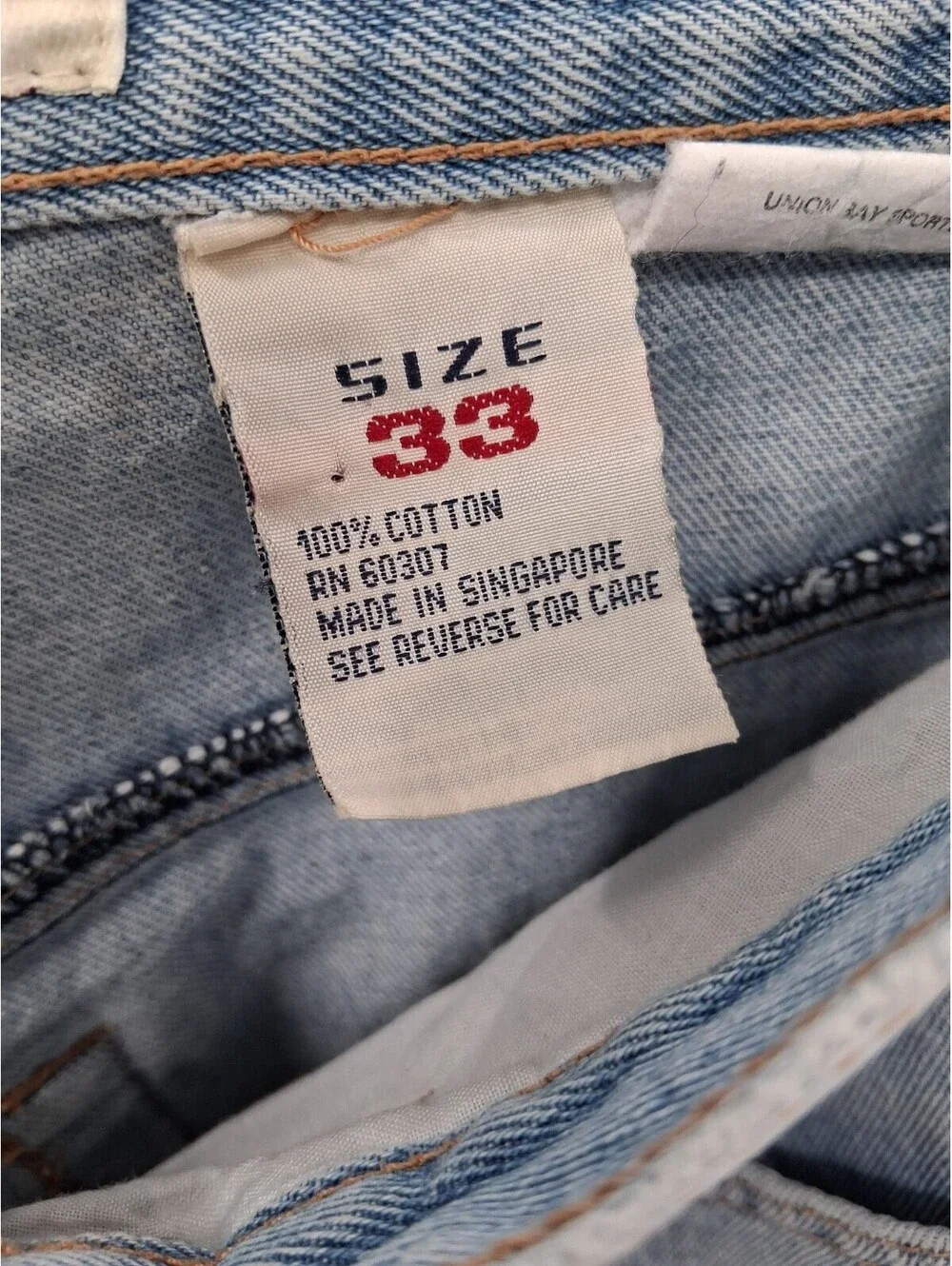 Vintage Unionbay Shorts Mens 33 Light Blue Denim Jean Grunge 90s Casual Cotton